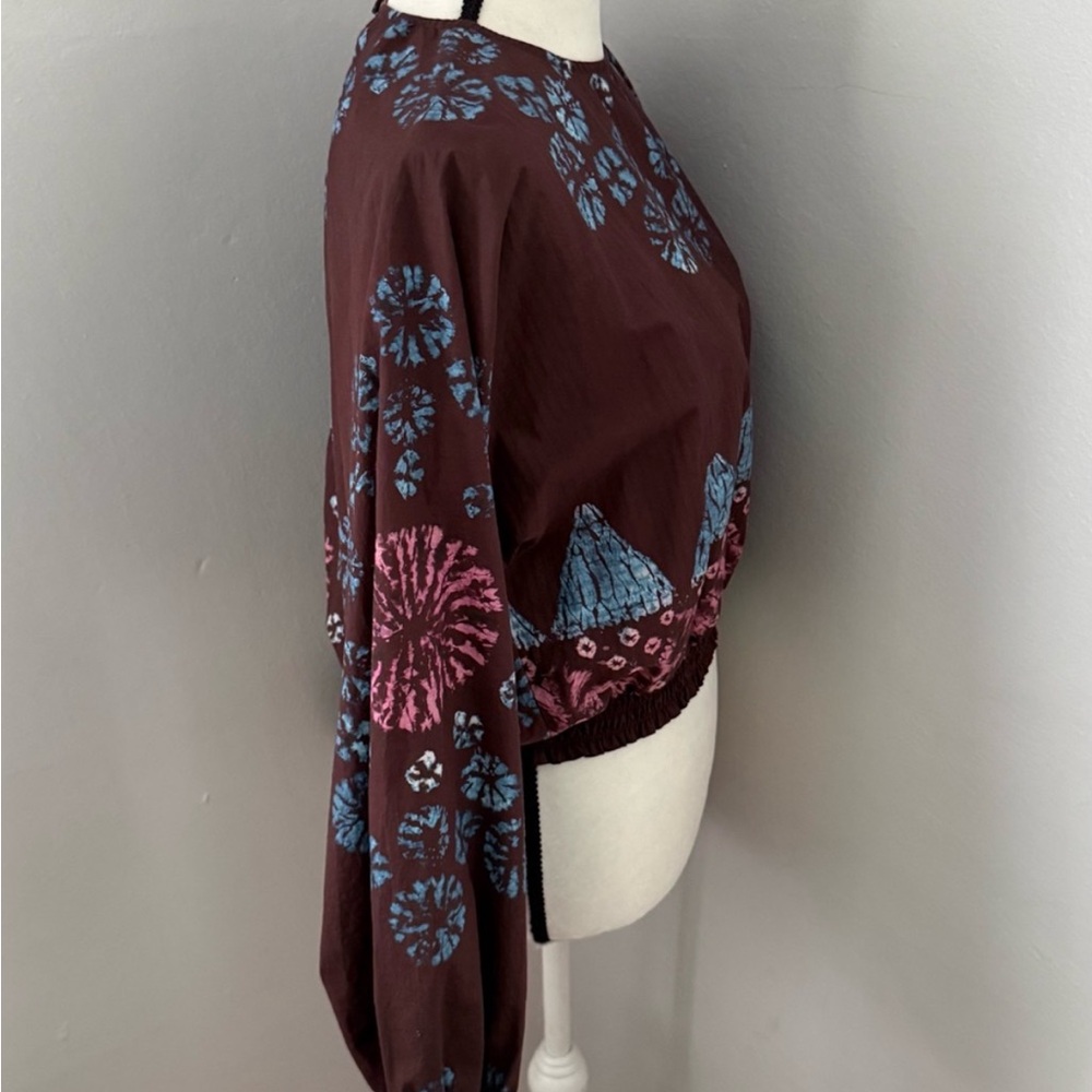 Sea New York Yana Tie-Dye Long Sleeve Cropped Top in Rose Large - Picture 6 of 9